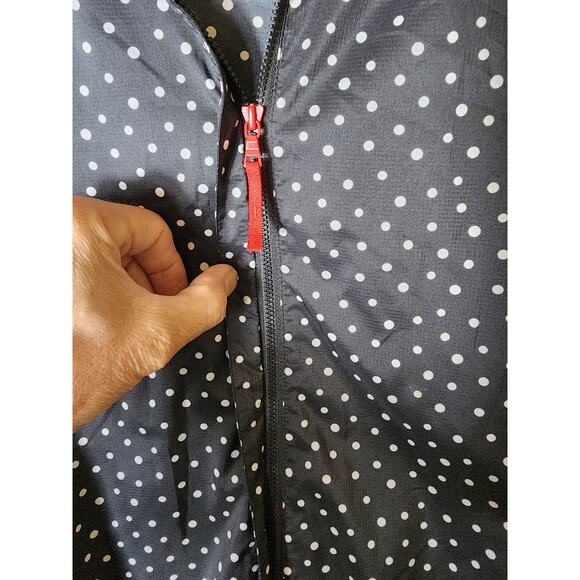 UNIQLO x INES DE LA FRESSANGE Black White Polka Dot Light Zip Hooded Jacket SZ S - Picture 5 of 12